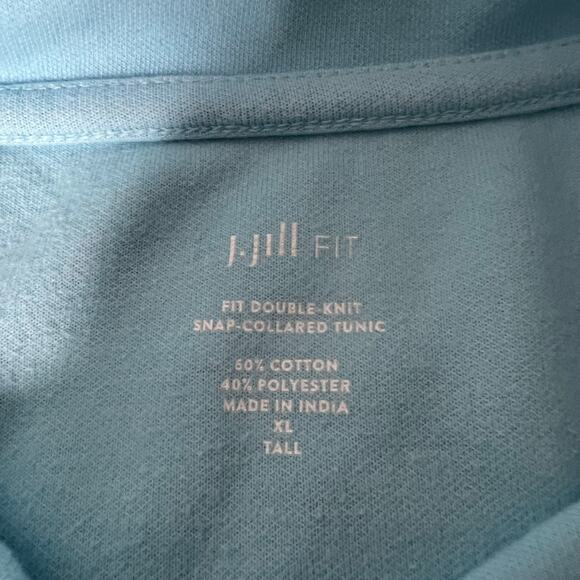 J.Jill Fit Double-Knit Snap-Collared Tunic Light Blue Size XL Tall Lounge Casual - Picture 9 of 11